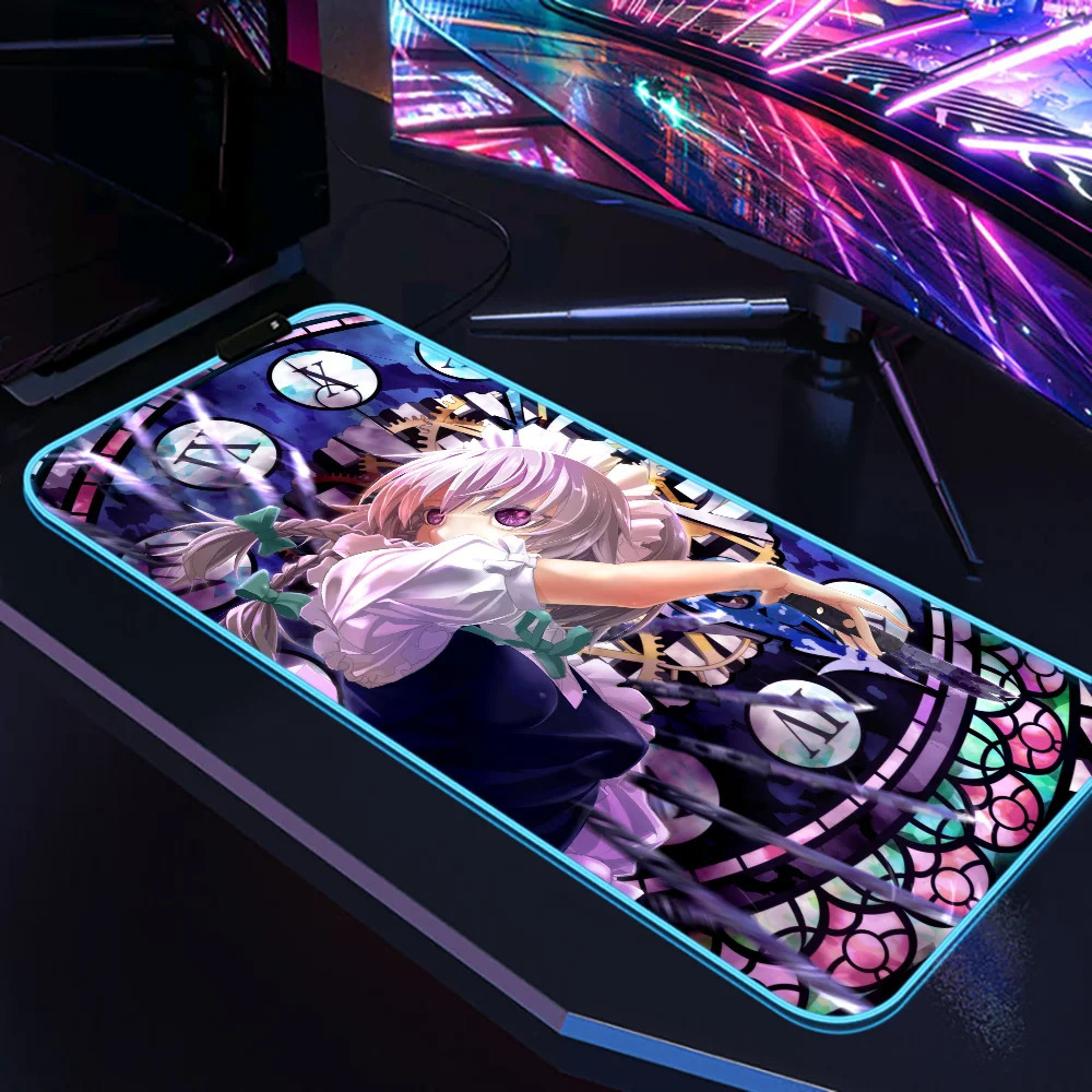 Touhou Project Xxl Game Mouse Pad Player Rgb Backlit Desktop Pad Large Mouse Pad Led Mouse Pad Desktop Cabinet PC Animation 240113
