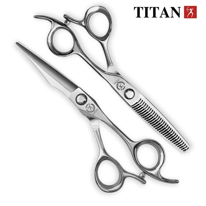 TITAN Professional hair scissors set hairdressing salon cutting tools barber shears 6.0inch 240112