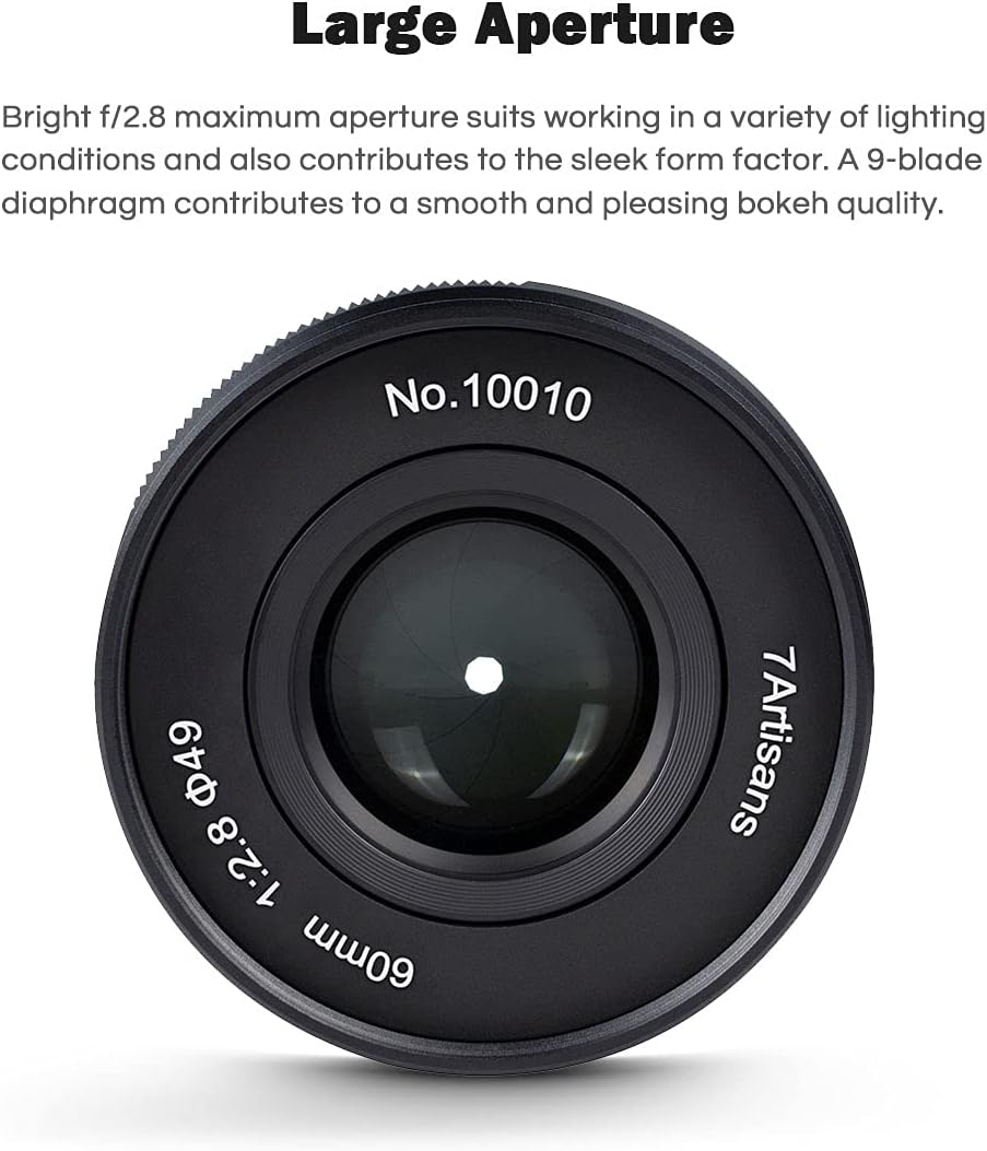 60mm F2.8 II Camera Macro Lens Manual Focus APS-C for Canon Sony Nikon M4/3 Olympus Fuji X-A1 X-A10 X-A2 X-A3 X-M1 XM2 X-Pro1 X-Pro2 X-E1 X-E2 E-E2s X