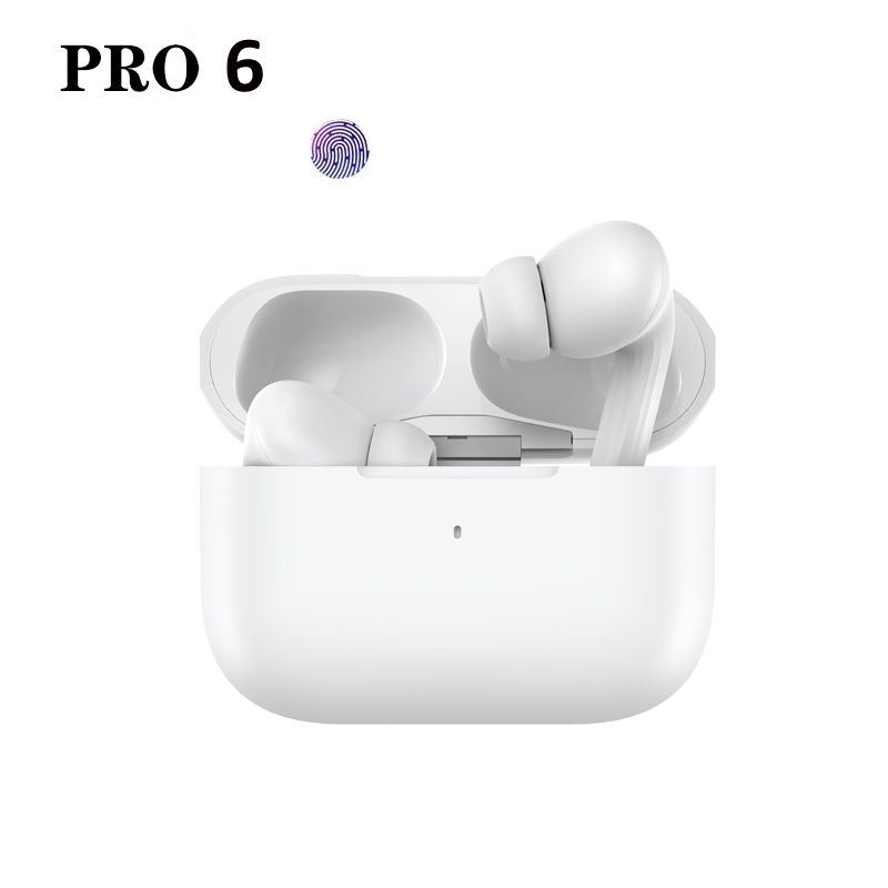 Wireless Earphones Headphones Pro6 Touch Earbuds In-Ear Sport Handsfree Headset With Charging Box for Mobile Smart Cell Bluetooth Headphone Accessorie