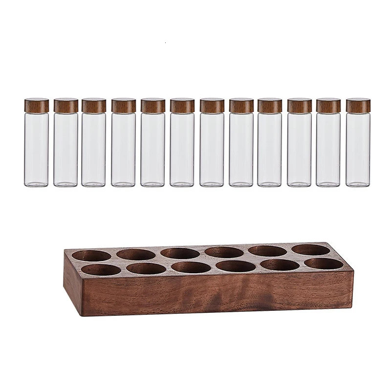 Coffee Beans Storage Container Display Rack Coffee Tea Tube Bottle Glass Espresso Coffee Storage Accessories Tool 22g 240113