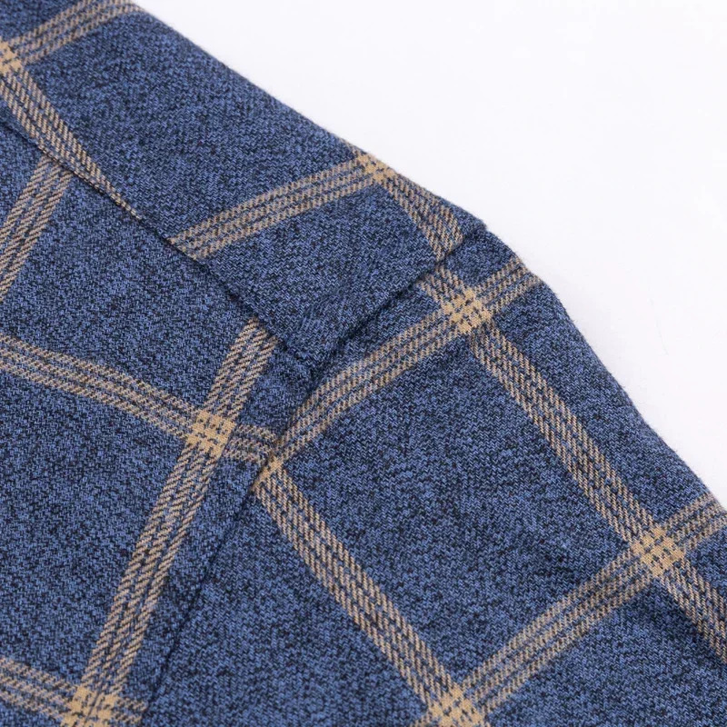 Pure Cotton Men's Plaid Shirt Long Sleeve Regular Fit Men Casual Oversized Shirt Leisure Autumn Male Blouse Plus Size 240112