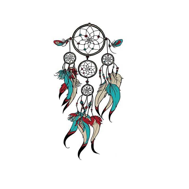 Makeup Catcher Tattoo Dream Sticker Set Colored Feather Water Transfer Waterproof Girl Simulation Arm