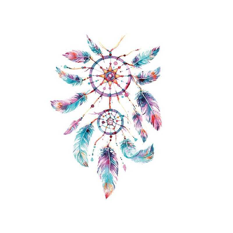 Makeup Catcher Tattoo Dream Sticker Set Colored Feather Water Transfer Waterproof Girl Simulation Arm