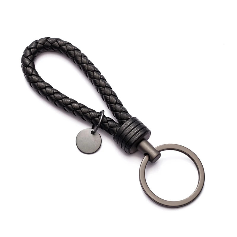 Handmade Braid Real Sheepskin Leather Woven Rope Keychain Wrist Rope Couple Key Chain Llavero Key Ring Key Holder Car Pendant 240112