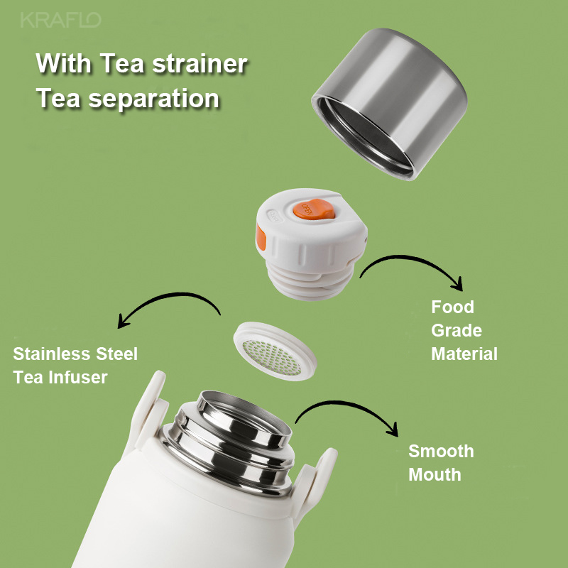 Wholesale New 800ml 1000ml 1500ml Stainless Steel Vacuum Insulated Bulk Water Bottle large capacity sport Flask Thermal Thermos with Handle Strap