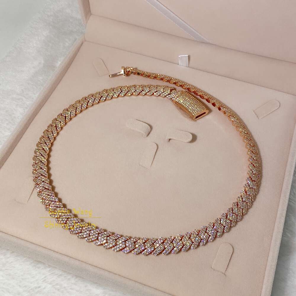 Custom 10mm Luxury Fashion Gold Plated Diamond Iced Out Miami Cuban Link Chain for Men Women
