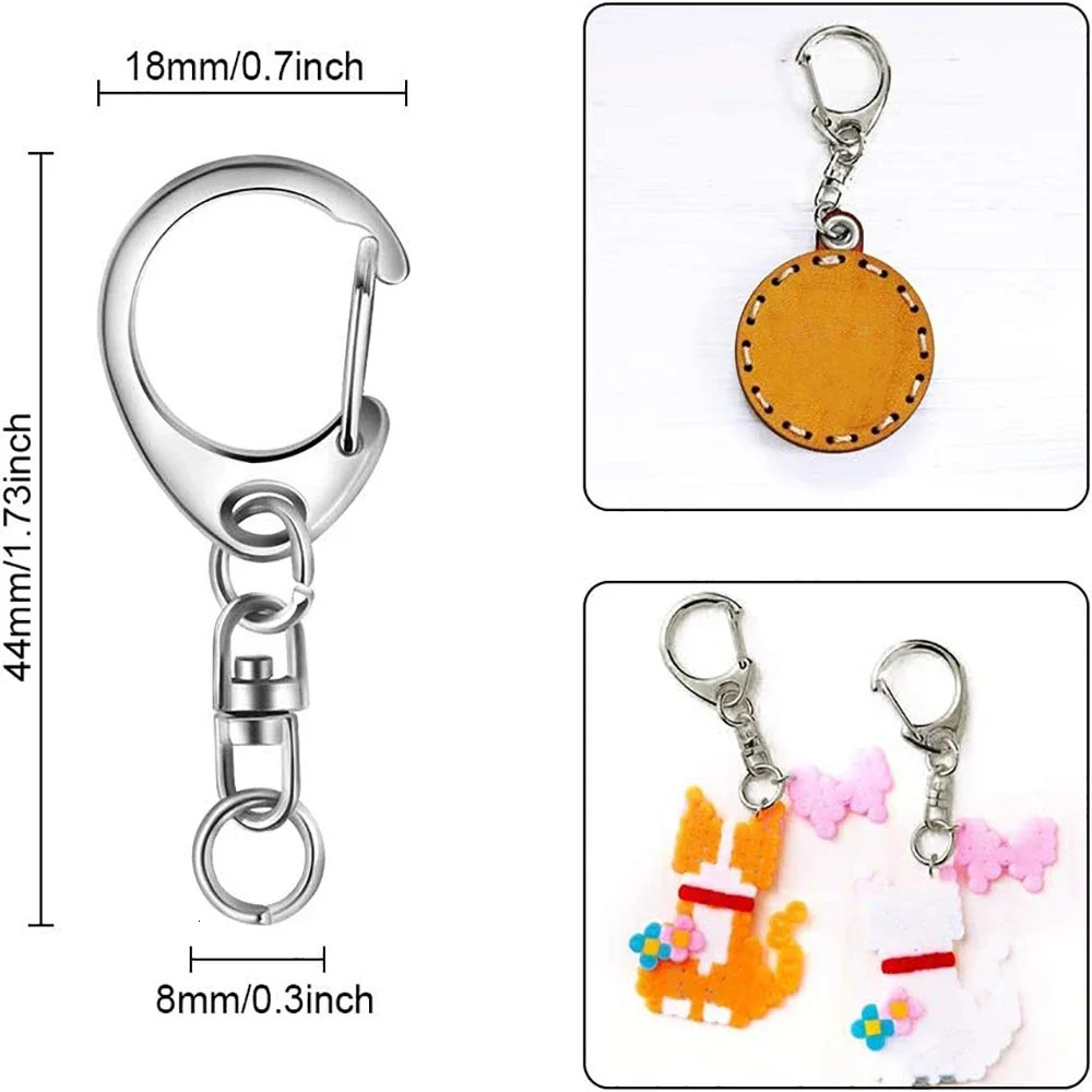 100pcs Lobster Clasp Keychain Clip Swivel 8 Shape Clasps Lanyard Snap Hook for DIY Crafts Key Chain Lobster Claw Clasp Wholesale 240112