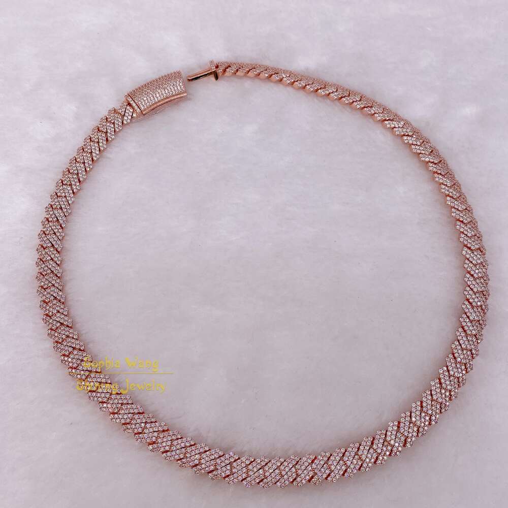 Custom 10mm Luxury Fashion Gold Plated Diamond Iced Out Miami Cuban Link Chain for Men Women