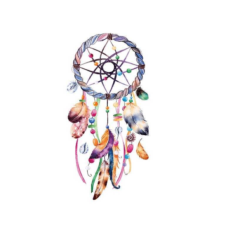 Makeup Catcher Tattoo Dream Sticker Set Colored Feather Water Transfer Waterproof Girl Simulation Arm