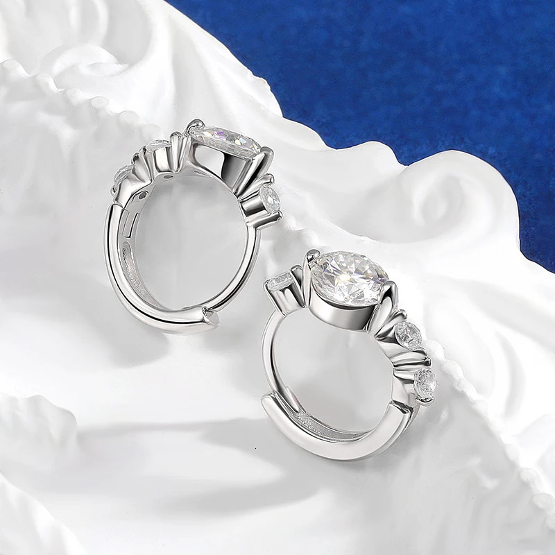 TBCYD 5mm D Color Hoop Earrings For Women With GRA S925 Sterling Silver Ear Clasps Buckle Original Fine Jewerly 240112