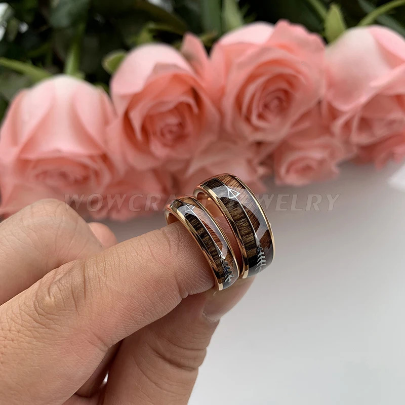 68mm Tungsten Carbide Rings for Men Women Wedding Bands Nature Koa Wood Inlay Free Engraving Comfort Fit 240112