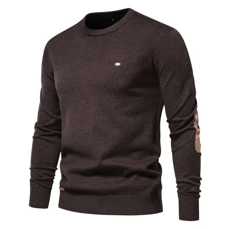 AutumnWinter Casual Versatile Mens Sweater Pullover Round Neck 240113