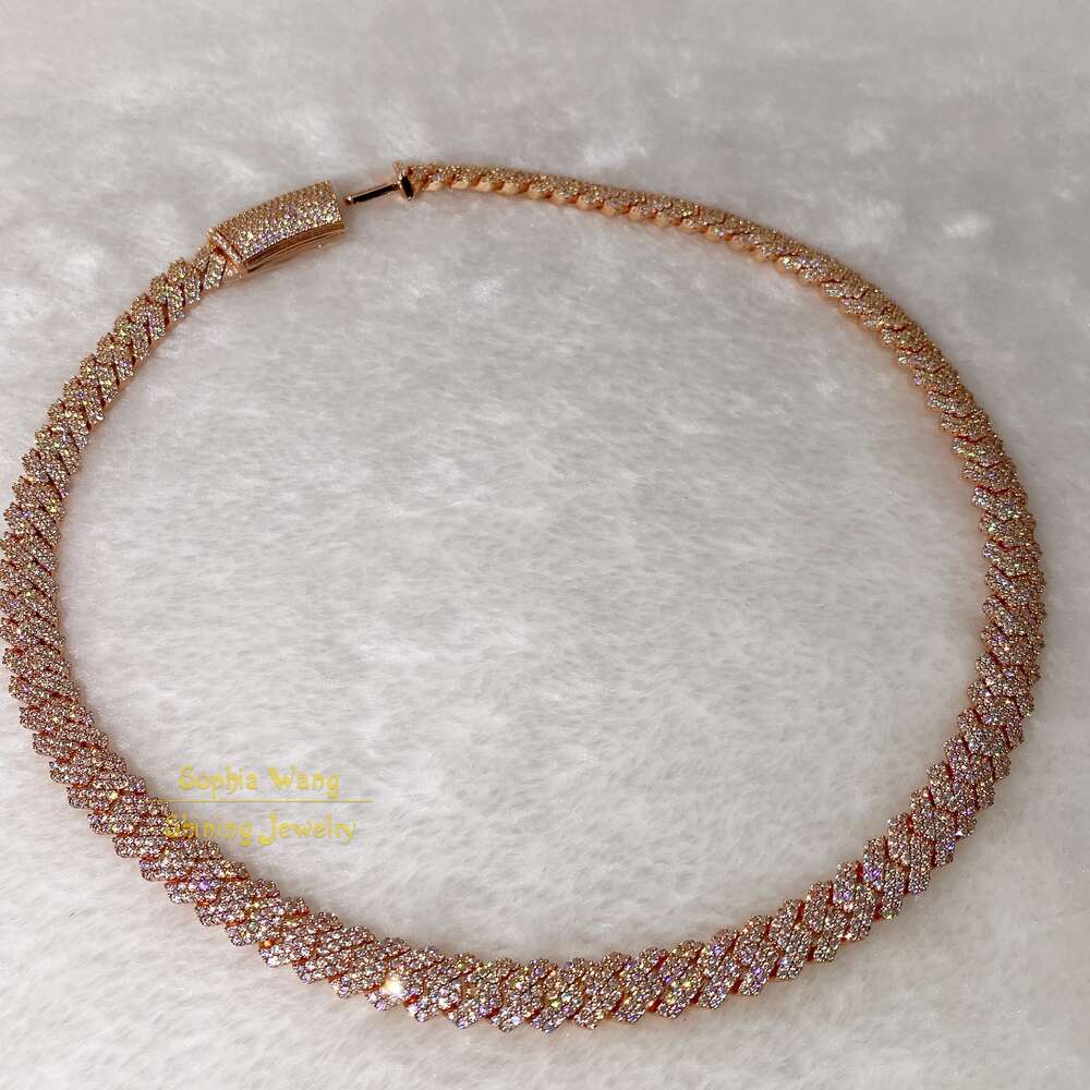 Custom 10mm Luxury Fashion Gold Plated Diamond Iced Out Miami Cuban Link Chain for Men Women