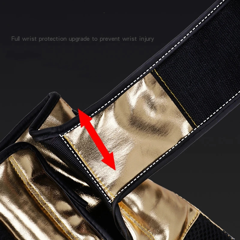 Golden Color MMA Kickboxing Gloves Breathable Comfortable Boxing Glove Kids Men Training Competitio Thickened Protective Combat 240112