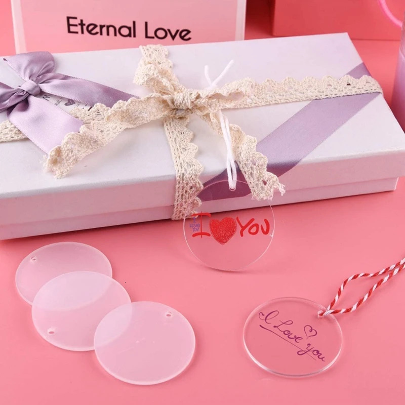 200 Pcs Including Round Acrylic Clear Transparent Discs Key Rings Jump Rings Acrylic Keychain Blanks Vinyl Crafting Kit Dropship 240112