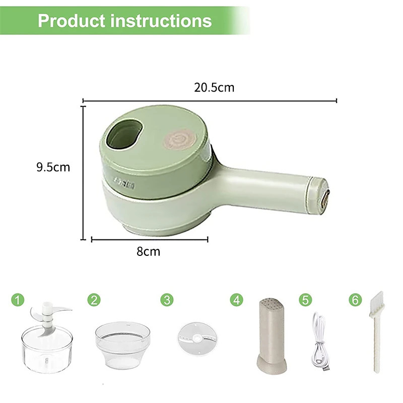 Portable Electric Vegetable Chopper Wireless Food Processor Garlic Chopper Pepper Chili Onion Ginger Mud Masher Cutter Slicer 240113