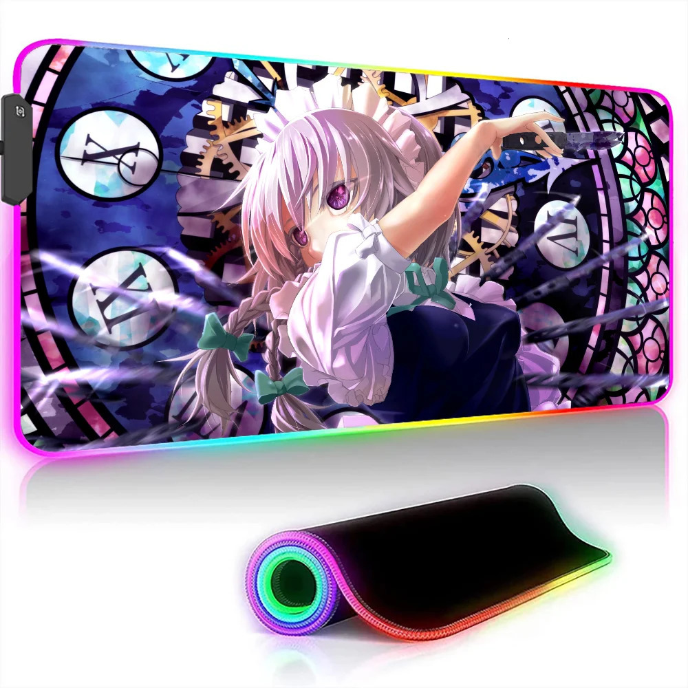Touhou Project Xxl Game Mouse Pad Player Rgb Backlit Desktop Pad Large Mouse Pad Led Mouse Pad Desktop Cabinet PC Animation 240113