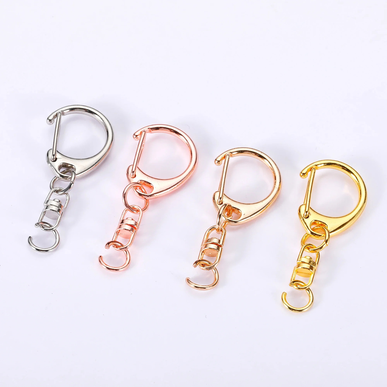 100pcs Lobster Clasp Keychain Clip Swivel 8 Shape Clasps Lanyard Snap Hook for DIY Crafts Key Chain Lobster Claw Clasp Wholesale 240112