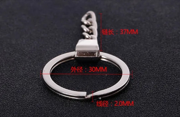 50pcs/lot High Quality Fashion 30mm Round Split Key Rings Keychain Key Ring Chain DIY Jewelry Metal Holder Accessories Findings 240112
