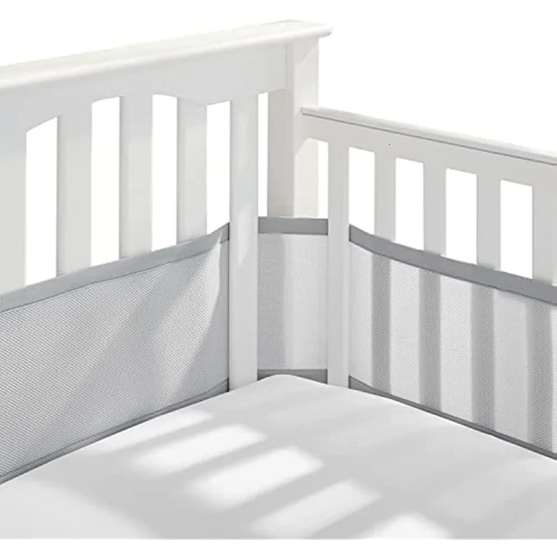 2Pcs/Set Baby Mesh Crib Bumper Liner Breathable Summer Infant Bedding Bumpers born Cot Bed Around Protector 240112