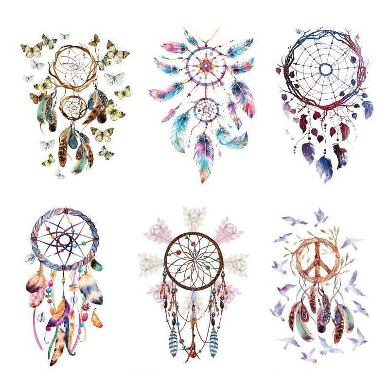 Makeup Catcher Tattoo Dream Sticker Set Colored Feather Water Transfer Waterproof Girl Simulation Arm