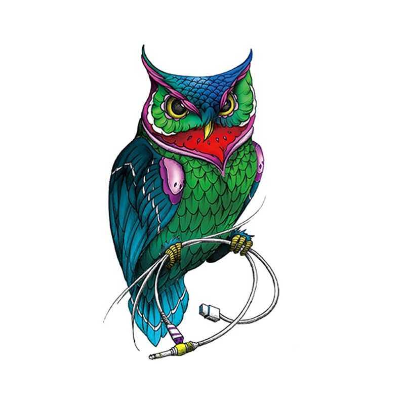 Makeup Sticker Owl Tattoo Water Transfer Waterproof Set with Simulated