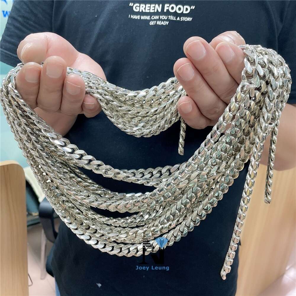 Buss Down No Fade Handcrafted Work Miami Cuban Thick 12mm Iced Out Moissanite Lock Solid Chain Link