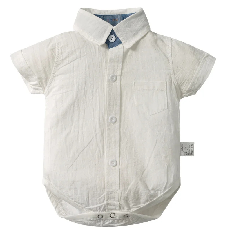 Kids Baby Boy Set Summer Short Sleeves Tops+Shorts With Suspender 2pcs Suits 0-2 Years Old