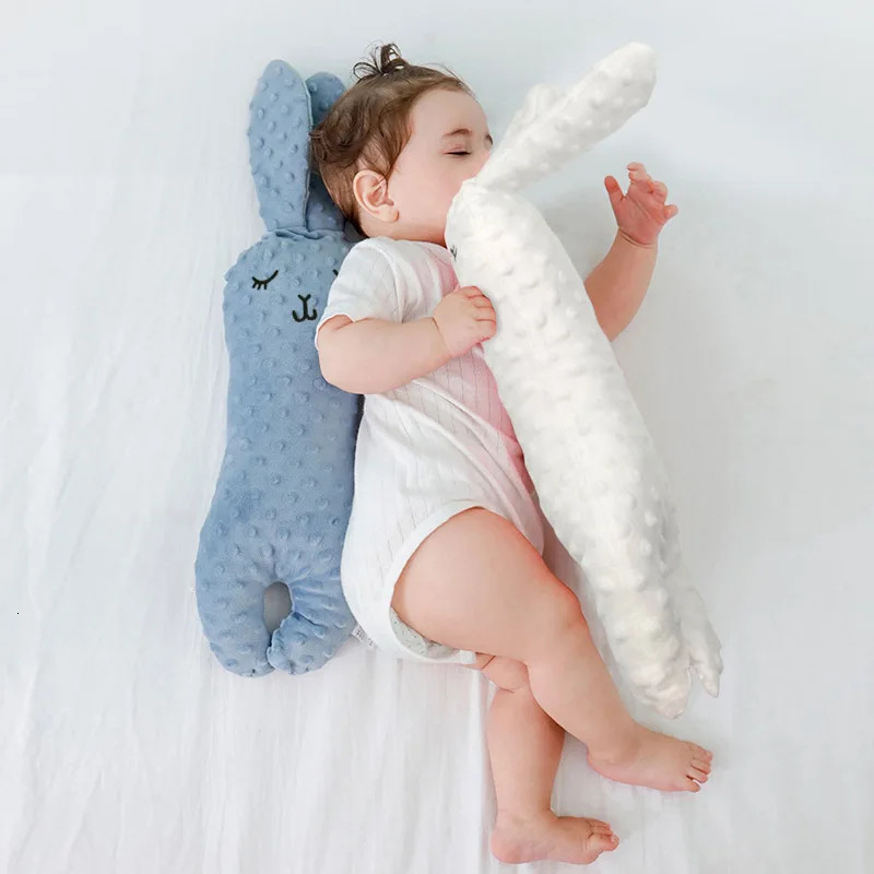 born Infant Sleep Pillow Cute Rabbit Pillows Doll Plush Toy Soft Baby Bed Bumper Crib Pad Protection Bedding Cushion 240112