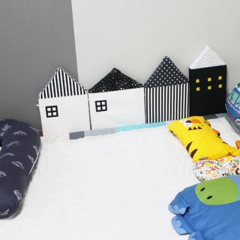 4Pcs/Set Nordic Baby Bed Bumper Infant Crib Cushion Baby Protector born Cot Around Pillows Room Decor for Girl/Boy Bedroom 240112