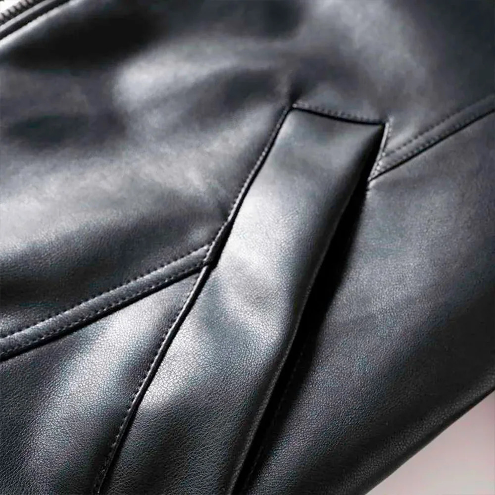 Men's Autumn and Winter Fashion Selling Motorcycle Water Wash PU Color Matching Embroidery Vintage Leather Jacket Coat 240112