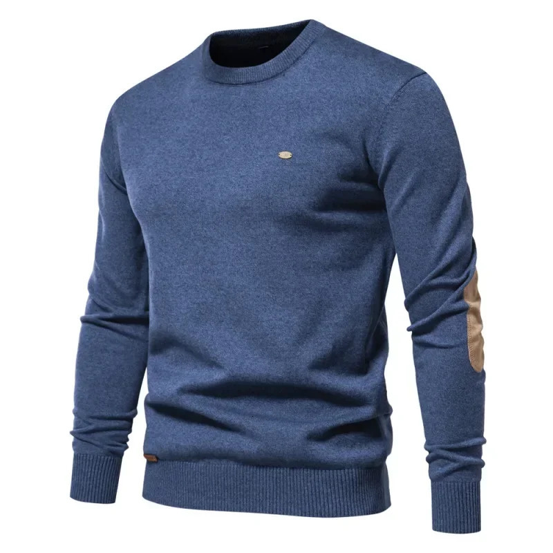 AutumnWinter Casual Versatile Mens Sweater Pullover Round Neck 240113
