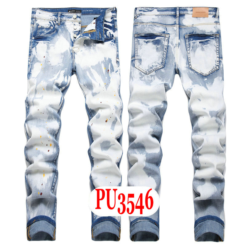 New JEANS chino Pants pant Men's trousers Stretch close-fitting slacks washed straight Skinny Embroidery Patchwork Ripped mens Trend Brand Motorc