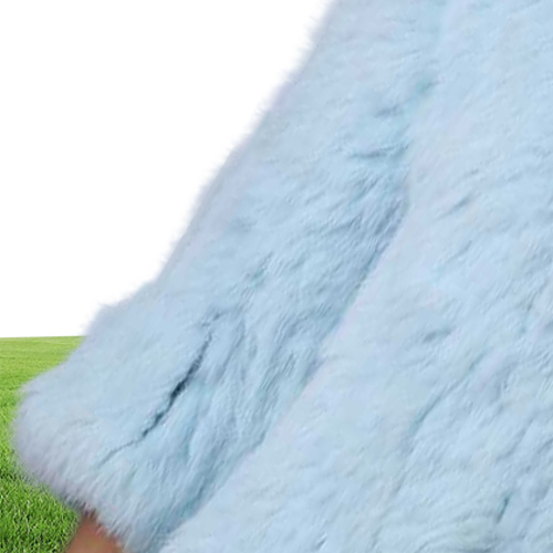 FXFURS Knitted Rabbit Fur Poncho Women Fashion Fur Sweater 100 Real Fur Jackets Girl039s Pullover CJ1912137730426