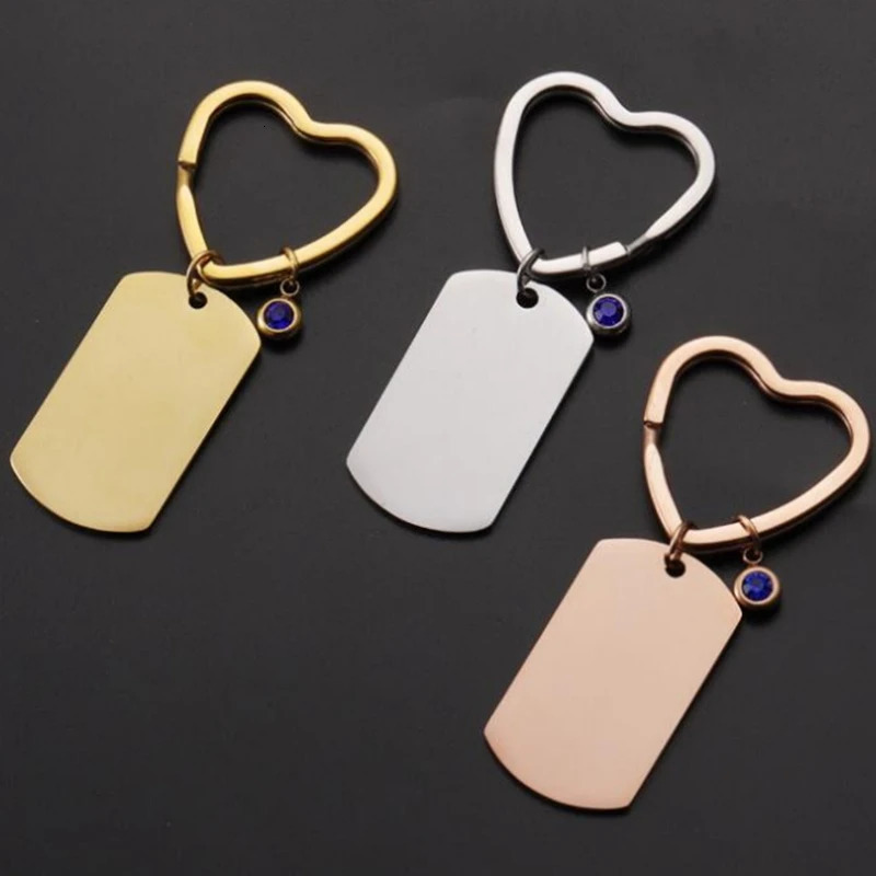 10Pcs Strip Bar Keychain Mirror Polish Stainless Steel Stamping Blank Keychain For women mens 240112