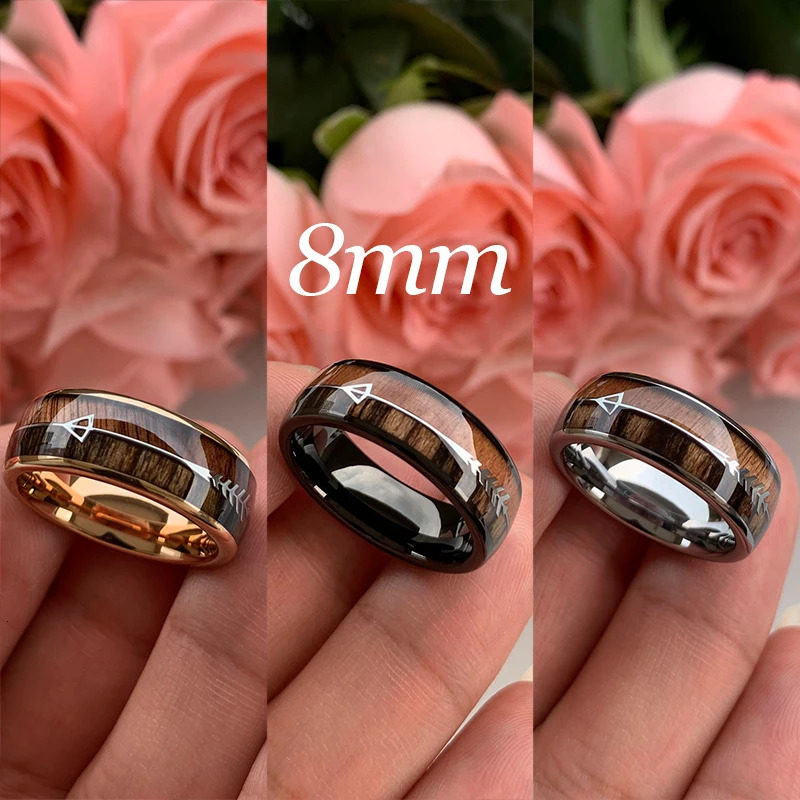 68mm Tungsten Carbide Rings for Men Women Wedding Bands Nature Koa Wood Inlay Free Engraving Comfort Fit 240112