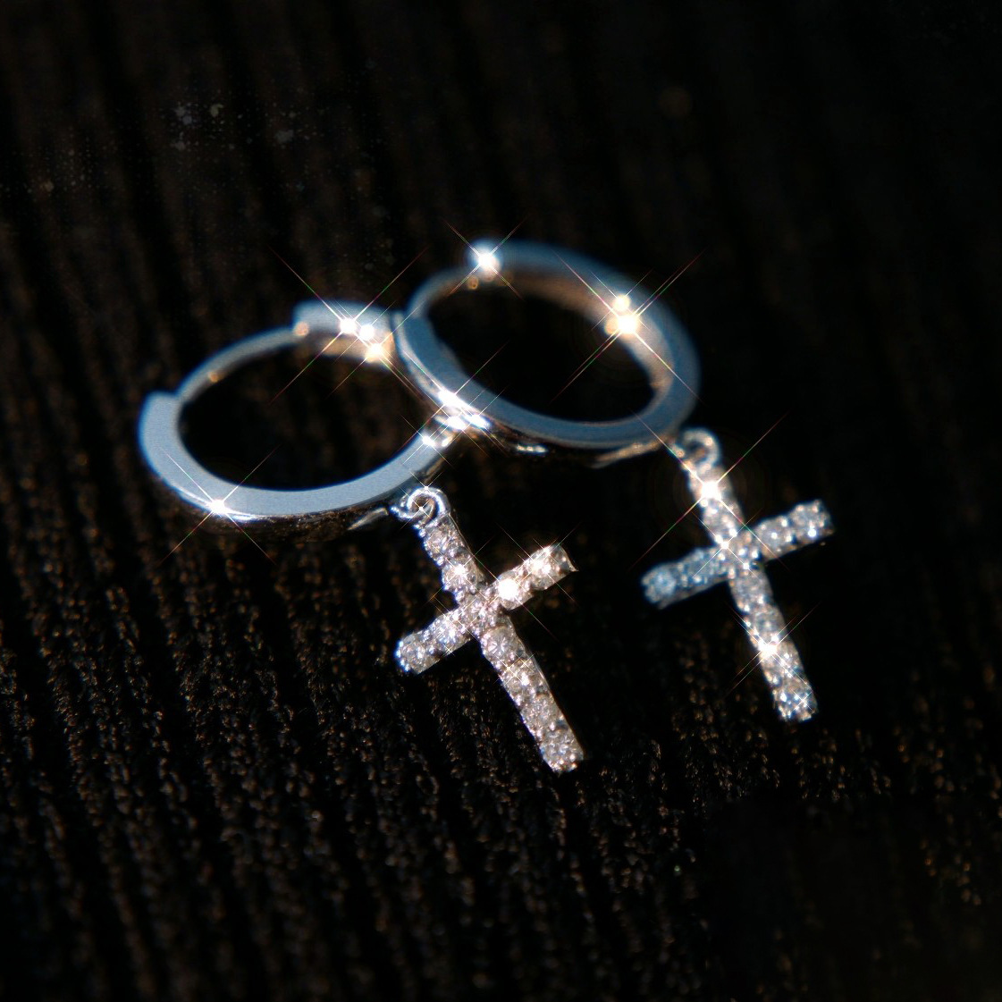2024 Ins Top Sell Dangle Earrings Hip Hop Fashion Jewelry 925 Sterling Silver Gold Fill Pave 5A Cubic Zircon Party Handmade Women Wedding Cross Earrin