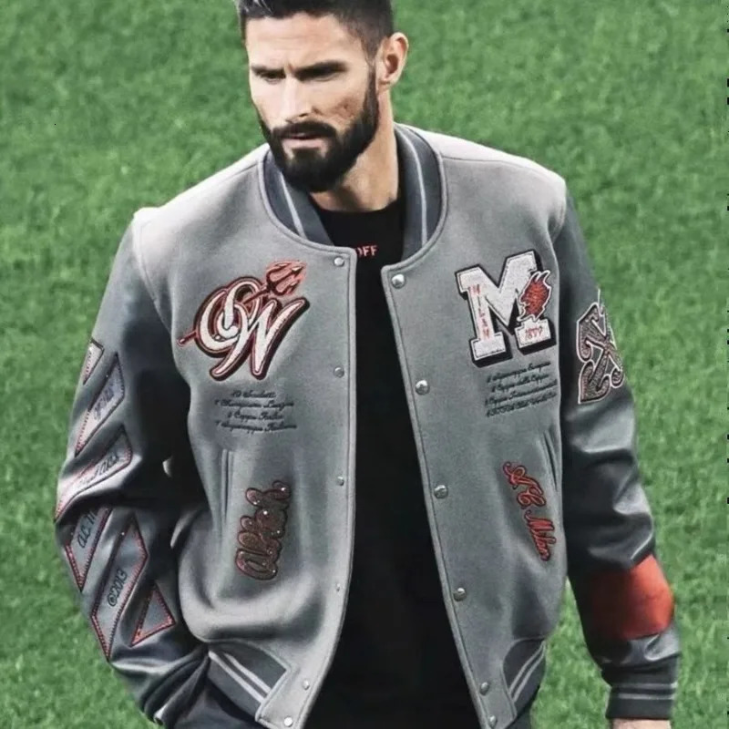 Cotton Embroidered Thick American Veste De Homme Jackets Heavy Baseball Jersey Industries Coat Men's And Women's Jacket 240113