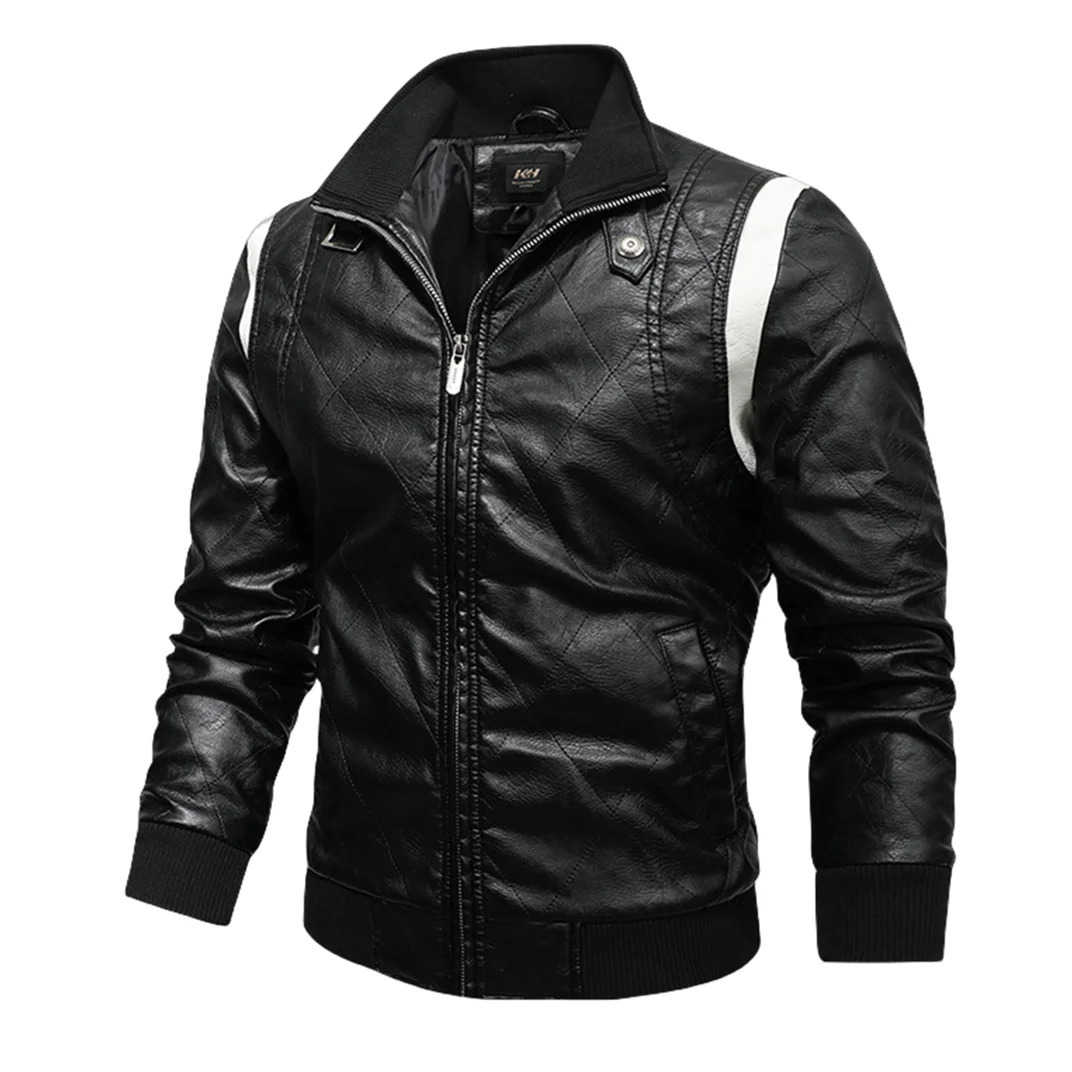Men's Motorcycle Biker Leather Jackets Scorpion Embroidery PU Coat Spring Autumn Fashion Stand Collar Leather Jacket 240112