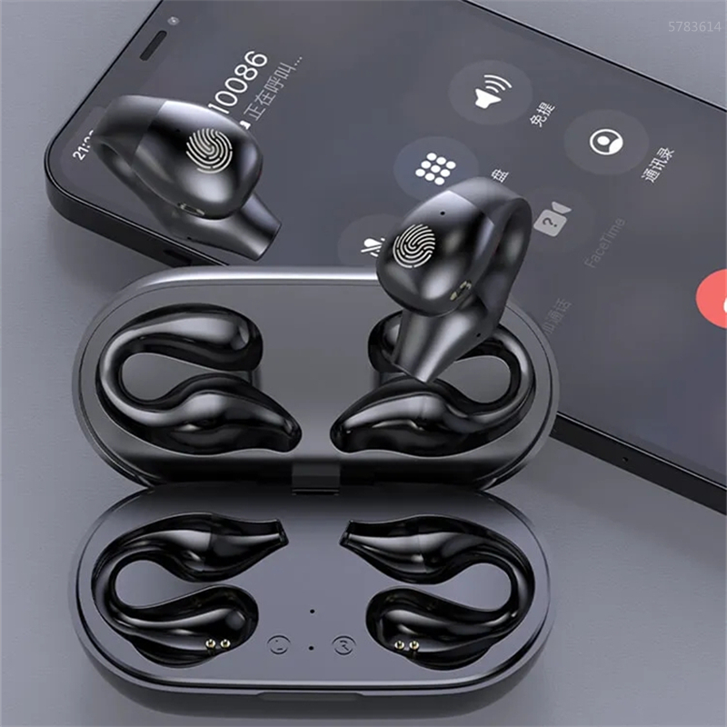 TWS Bluetooth 5.2 Wireless Bone Conduction Headphones Clip Ear Music Noise Canceling Headset HD Call Gaming Sports Earphone Apple Long Life Standby Ch - view 5
