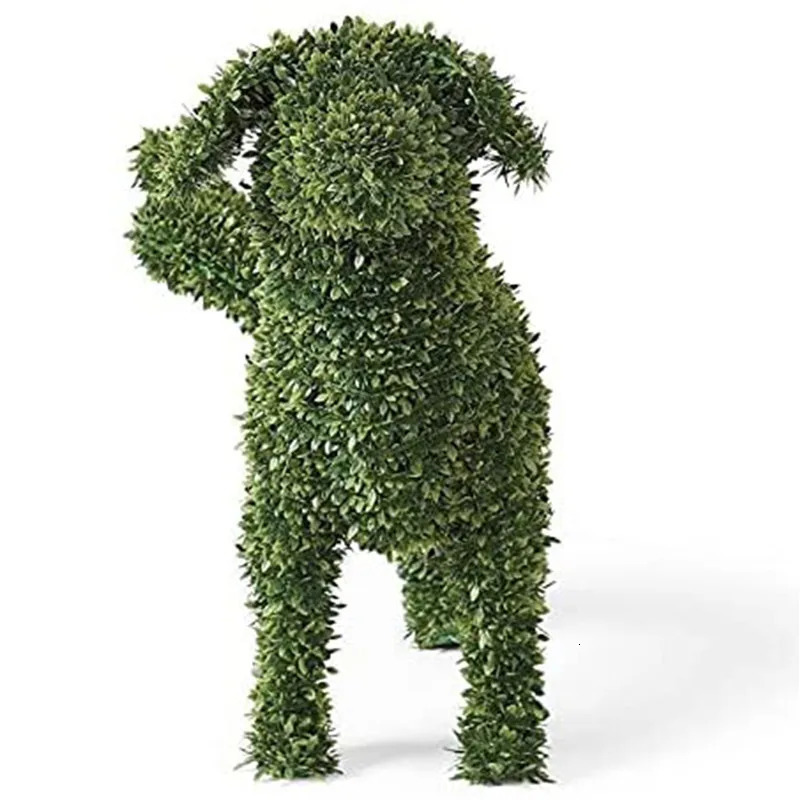 Decorative Peeing Dog Topiary Flocking Dog Sculptures Statue Without Ever a Finger to Prune or Water Decorative Pet Garden Decor 240113