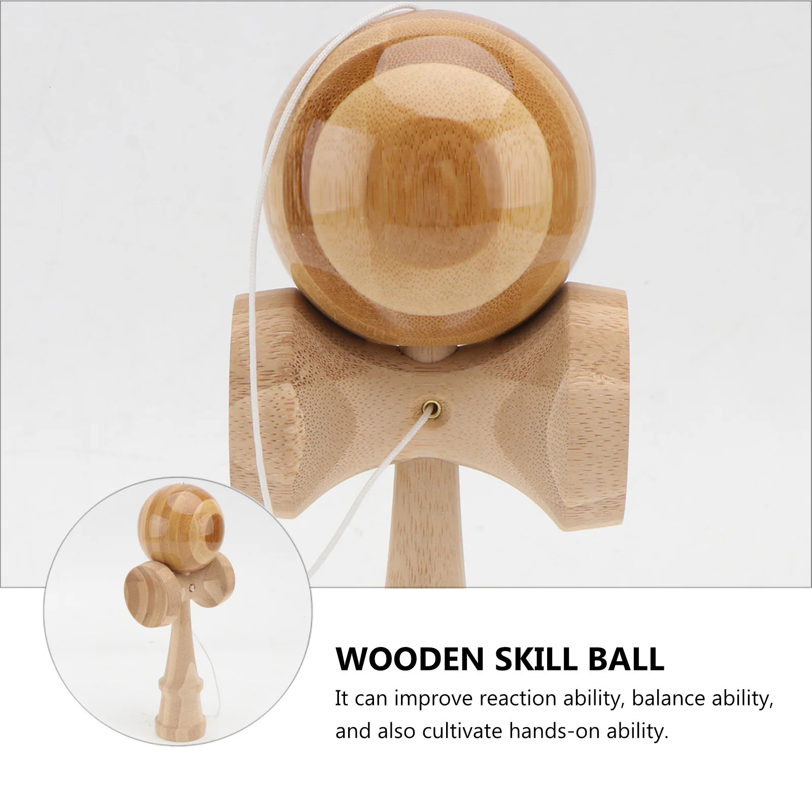 1PC 6CM Wooden Kendama Funny Splicing Skill Creative Kendama Skill Ball For Yard Stadium Home Park Sword Ball 240113