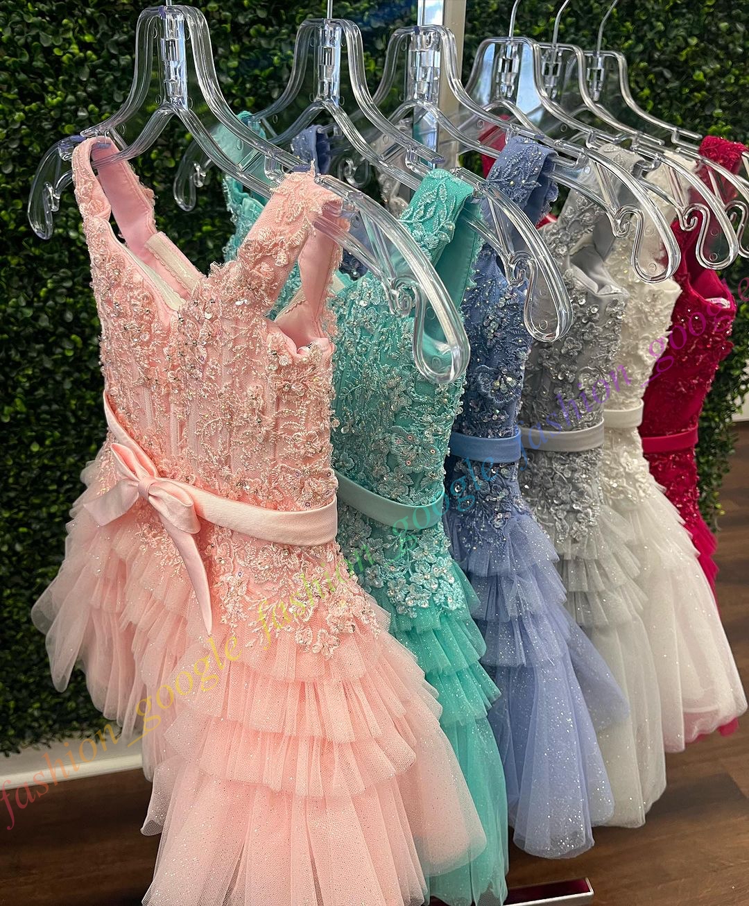 Baby Girls Glitz Pageant Dress 2025 Layer Tulle Lace Cupcake Pageant Cocktail Party Gown Flower Girl Toddler Infant Little Miss Lilac Pink Aqua Interv