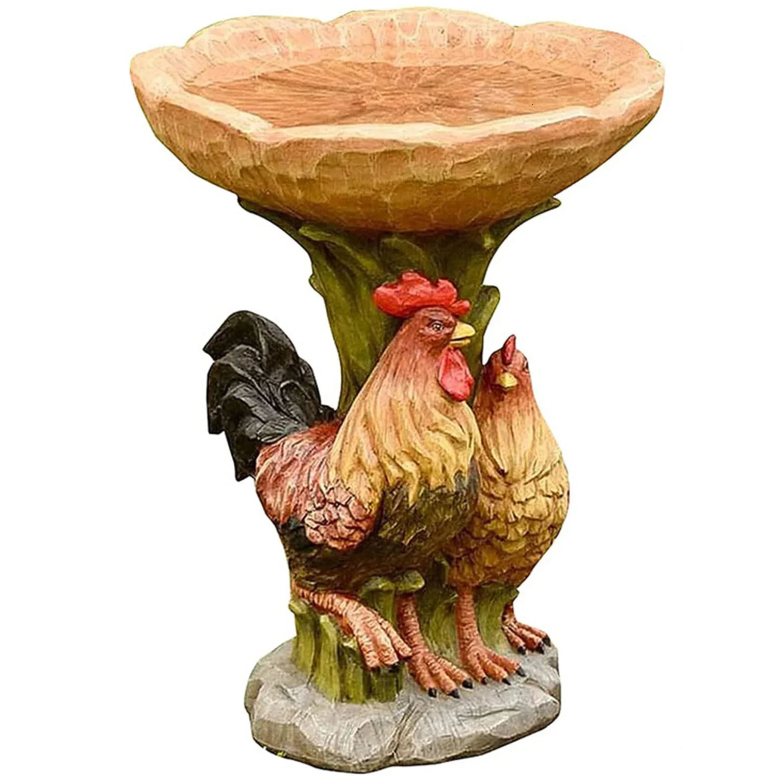 Retro Resin Raccoon Birdbath Polyresin Sunflower Bird Bath Feeder Animal Antique Garden Yard Decor Outdoor Indoor Ornaments 240113