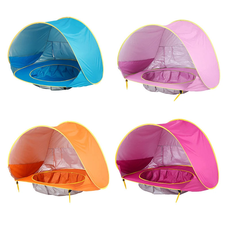 Baby Beach Tent Children Waterproof Pop Up Sun Awning Tent UV-protecting Sunshelter with Pool Kid Outdoor Camping Sunshade Beach 240113