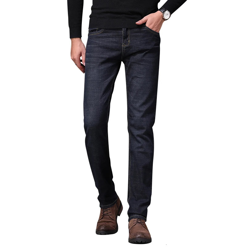 Stretch AutumnWinter Mens Jeans Style Straight and Versatile Long Pants 240113