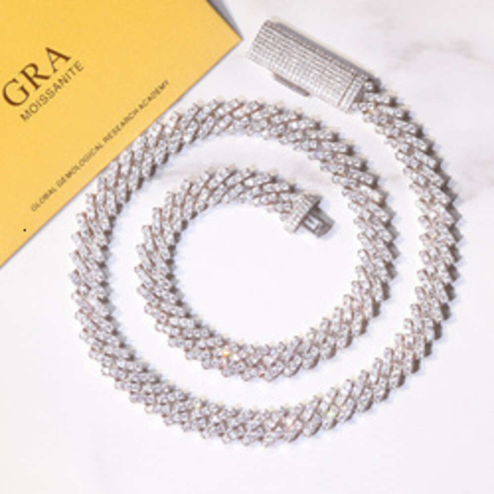Gra Certificate 10mm Single Row Cuban Chain Fine Jewelry D/vvs Moissanite Cuban Link Chain Rapper Hip Hop Necklace Jewelry