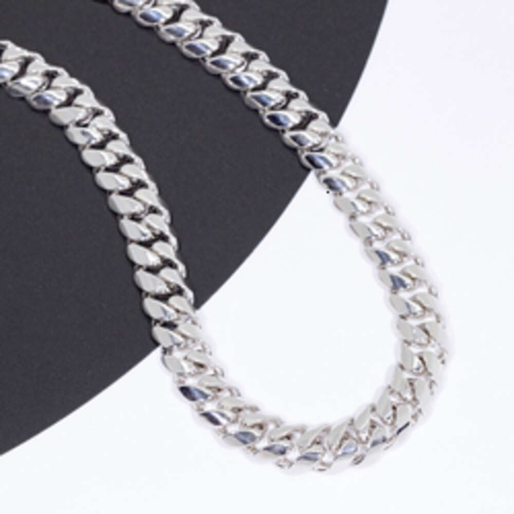 925 Solid Silver Cuban Chain 12mm Width Gold Plated Hip Hop Necklace Cuban Link Chain for Man