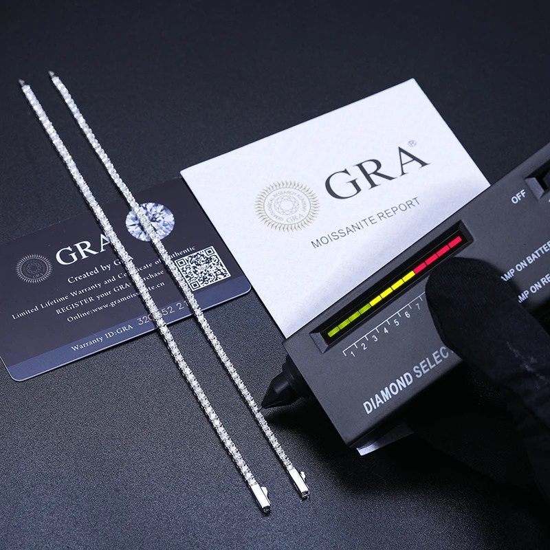 2mm 6789 inch D VVS Chain Tennis Bracelets For Women Girls Friend Jewelry Sterling Sier Passed Couple, birthday and wedding gift necklaces and bracele